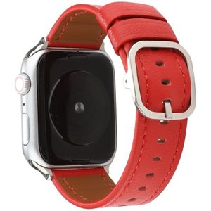 For Apple Watch Series 5 & 4 44mm / 3 & 2 & 1 42mm Modern Style Buckle Genuine Leather Strap(Red)