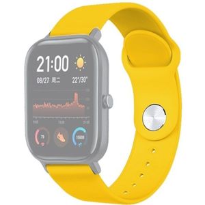 22mm voor Huami Amazfit GTS Siliconen vervangende band horlogeband (Geel)