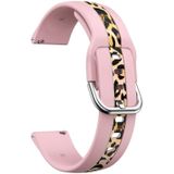 Voor Samsung Galaxy Watch 5 40 mm / 44 mm verticale nerfdruk siliconen horlogeband (roze luipaardprint)