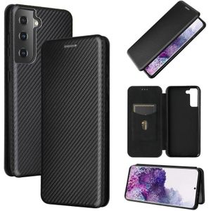 Voor Samsung Galaxy S30 Carbon Fiber Textuur Magnetische horizontale flip TPU + PC + PU lederen hoes met kaartsleuf(Zwart)