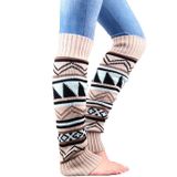 Winter Camouflage Bohemian Thickening Wool Pile Socks Lady Knee-high Thermal Boot Cover(Beige)