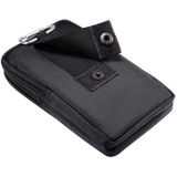Sports Leisure Drawstring  Horizontal Plate Hanging Waist Phone Waist Pack Leather Case  Suitable for 6.7-6.9 inch Smartphones(Black)