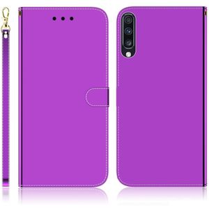 For Galaxy A70 Imitated Mirror Surface Horizontal Flip Leather Case with Holder & Card Slots & Wallet & Lanyard(Purple)