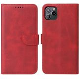 Kalf textuur gesp horizontale flip lederen geval met houder en kaart slots & portemonnee voor iPhone 11 (rood)