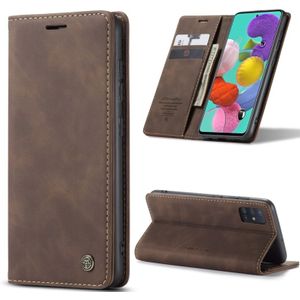 For Galaxy A51 CaseMe Multifunctional Horizontal Flip Leather Case  with Card Slot & Holder & Wallet(Coffee)