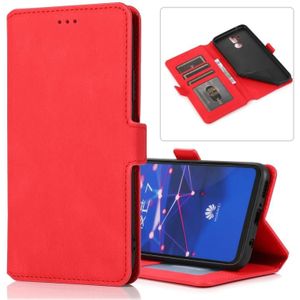 For Huawei Mate 20 Lite Retro Magnetic Closing Clasp Horizontal Flip Leather Case with Holder & Card Slots & Photo Frame & Wallet(Red)