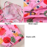 Siamese Children Raincoat  Print Thin Section Hooded  Raincoat  Size: XL(Pink)