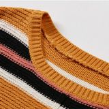 Women Knitwear Turtleneck Sweater  Size: L(Black Powder Stripes)