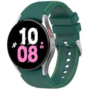 Voor Samsung Galaxy Watch5 / Watch5 Pro / Watch4 Universele lederen textuur siliconen horlogeband (donkergroen + groen)