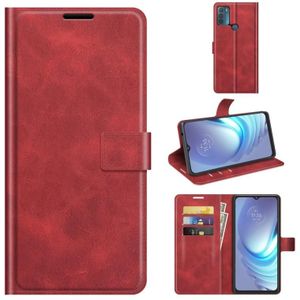 For Motorola Moto G50 Retro Calf Pattern Buckle Horizontal Flip Leather Case with Holder & Card Slots & Wallet(Red)