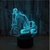 3W Excavator 3D Light Colorful Touch Control Light Creative Small Table Lamp with Crack Base  Style:Touch Switch + Remote Control