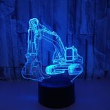 3W Excavator 3D Light Colorful Touch Control Light Creative Small Table Lamp with Crack Base  Style:Touch Switch + Remote Control