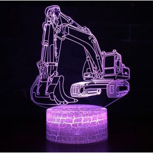 3W Excavator 3D Light Colorful Touch Control Light Creative Small Table Lamp with Crack Base  Style:Touch Switch + Remote Control