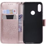 Sun Embossing Pattern Horizontal Flip Leather Case for Huawei Honor Play 8A / Y6 (2019)  with Card Slot & Holder & Wallet & Lanyard (Rose Gold)