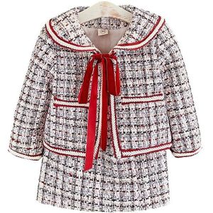Children Xiaoxiang Style Two-piece Jacket And Skirt (Color:Red Size:130)