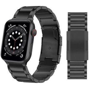 Titanium Alloy Watch Band For Apple Watch Series 7 45mm / 6&SE&5&4 44mm / 3&2&1 42mm(Black)