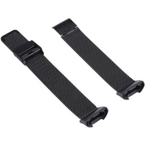 For Fitbit Charge 4 Double Insurance Buckle Milanese Replacement Strap Watchband(Black)