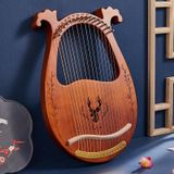 Houten mahonie lyre harp beginner muziekinstrument  stijl: 16 snaren klassieke hertenkoffie