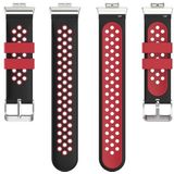 For Huawei Watch Fit 18mm Clasp Style Silicone Two-color Replacement Strap Watchband(Black+Red)