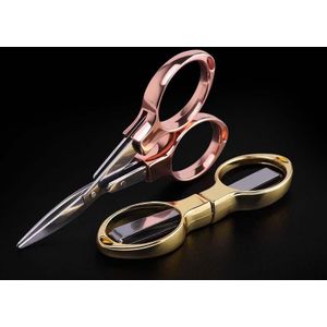 10 PCS Fishing Special Scissors Foldable Stainless Steel Fishing Tackle  Style:Metal Handle  Color:Color Random Delivery