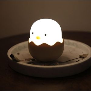 3W Eggshell Chicken Silicone Night Light USB Charging LED Smart Sensor Children Bedside Lamp(White Light)