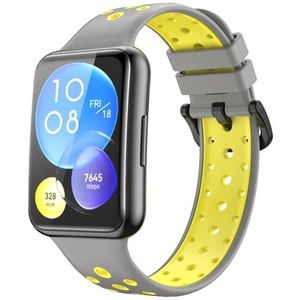 Voor Huawei Watch Fit 2 Tweekleurige siliconen horlogeband (grijs + geel)