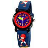 JNEW A335-86131 Children Cartoon 3D Baseball Boy Silicone Strap Waterproof Quartz Watch(Blue)