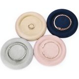 12x1.8cm sieraden ring fluwelen lederen ronde lege plaat armband display rek