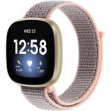 For Fitbit Versa 3 Nylon Loop Replacement Strap Watchband(Pink Sand)