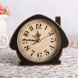 2 PCS G52 Retro European Nostalgic Alarm Clock Room Decoration Quiet Clock(Black)