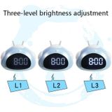 Wake Up Lights Cute Cartoon Animals  Alarm Clock Bedside Electronic Night Lamp Clock(0709 Blue)