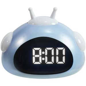 Wake Up Lights Cute Cartoon Animals  Alarm Clock Bedside Electronic Night Lamp Clock(0709 Blue)