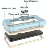 Shockproof Silicone + PC Protective Case with Dual-Ring Holder For iPhone 6/6s/7/8/SE 2020(Ice Blue)