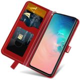 For Samsung Galaxy S10e Life of Tree Embossing Pattern Horizontal Flip Leather Case with Holder & Card Slot & Wallet & Photo Frame & Lanyard(Red)