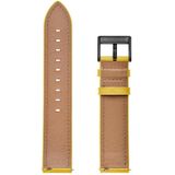Voor Amazfit GTS 3 / GTS 2E First Layer Leather Car Line Solid Color Watch Strap (Geel)