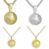 2 stks driedimensionale sport bal hanger ketting  stijl: vrouwen voetbal champagne goud