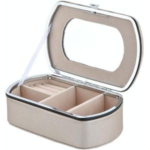 HN-001 Travel Portable Ring Lipstick Jewelry Storage Box(Mirror Version Gold)