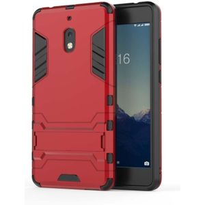 Shockproof PC + TPU Case for Nokia 2.1  with Holder(Red)