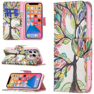 Colored Drawing Pattern Horizontal Flip Leather Case with Holder & Card Slots & Wallet For iPhone 13 mini(Tree of Life)