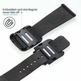 Zilveren vierkante gesp microfiber lederen horlogeband voor Apple Watch Series 7 41 mm / 6 & SE & 5 & 4 40 mm / 3 & 2 & 1 38 mm