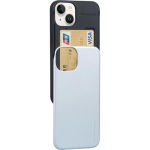 Voor iPhone 14 Plus GOOSPERY SKY SLIDE BUMPER Sliding Card Slot Phone Case (Zilver)
