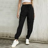 Vrouwen Effen kleur Casual broek (kleur: zwart Maat: M)