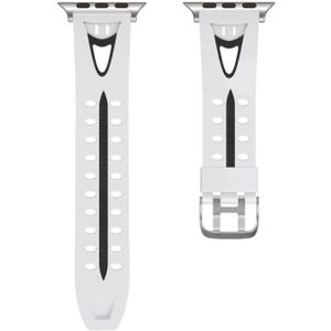 For Apple Watch Series 3 & 2 & 1 38mm Fashion Smiling Face Pattern Silicone Watch Strap(White)