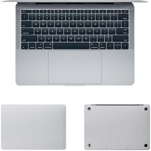 For MacBook Pro 16 inch A2141 (with Touch Bar) 4 in 1 Upper Cover Film + Bottom Cover Film + Full-support Film + Touchpad Film Laptop Body Protective Film Sticker(Apple Silver)