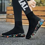 Gebreide bovenste ademend sport sokken laarzen Chunky sneakers hoge top loopschoenen voor mannen/vrouwen  schoenmaat: 43 (blauw)