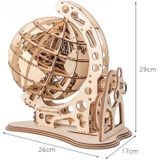 Houten mechanische transmissie model globe kantoor ornamenten kinderen puzzel assemblage speelgoed (mechanische globe)