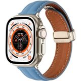 Vouwgesp gegroefde lederen horlogeband voor Apple Watch Ultra 49 mm / serie 8 & 7 45 mm / SE 2 & 6 & SE & 5 & 4 44 mm / 3 & 2 & 1 42 mm