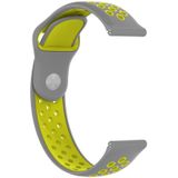 Double Colour Silicone Sport Wrist Strap for Huawei Watch Series 1 18mm(Yellow + Grey)