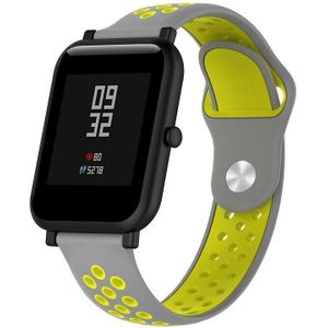 Double Colour Silicone Sport Wrist Strap for Huawei Watch Series 1 18mm(Yellow + Grey)