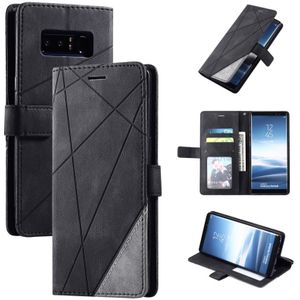 For Samsung Galaxy Note 8 Skin Feel Splicing Horizontal Flip Leather Case with Holder & Card Slots & Wallet & Photo Frame(Black)